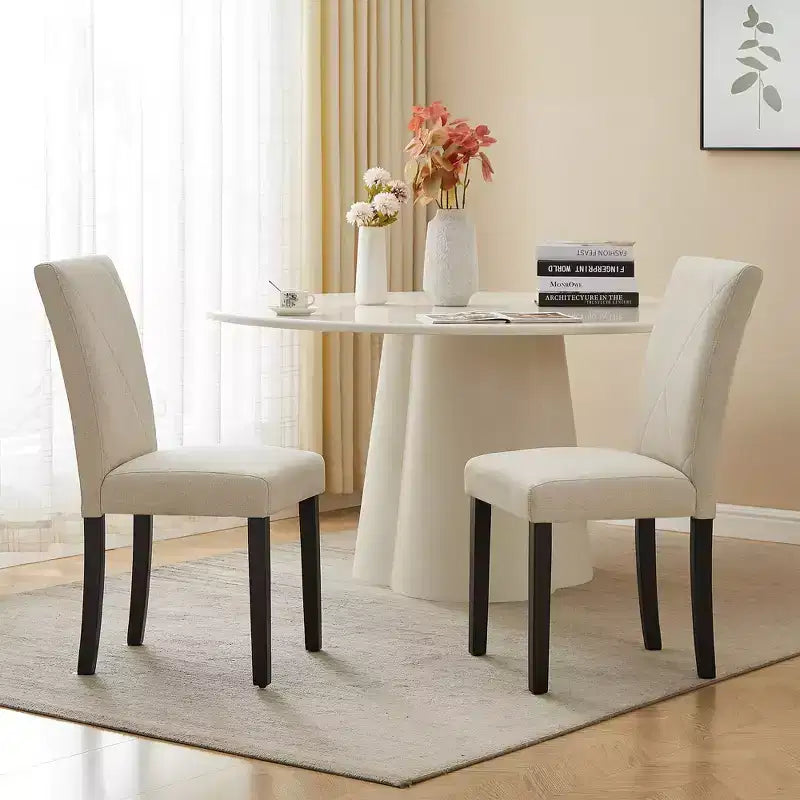 Upholstered High Back Parsons Dining Chairs, Set of 2/4/6, Brown/Beige/Green