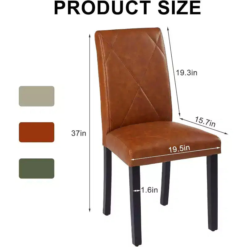 Upholstered High Back Parsons Dining Chairs, Set of 2/4/6, Brown/Beige/Green