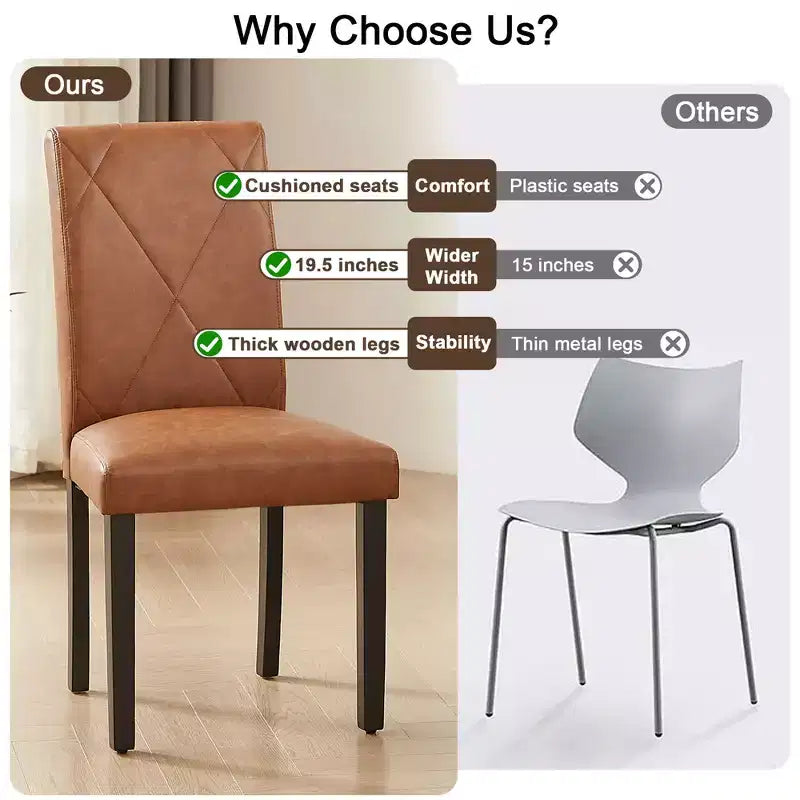 Upholstered High Back Parsons Dining Chairs, Set of 2/4/6, Brown/Beige/Green