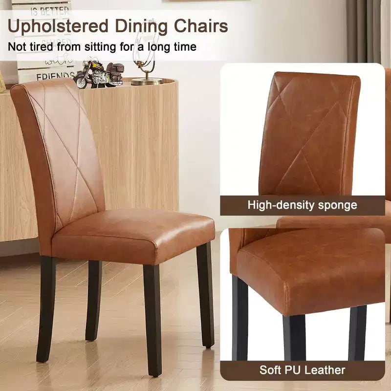Upholstered High Back Parsons Dining Chairs, Set of 2/4/6, Brown/Beige/Green