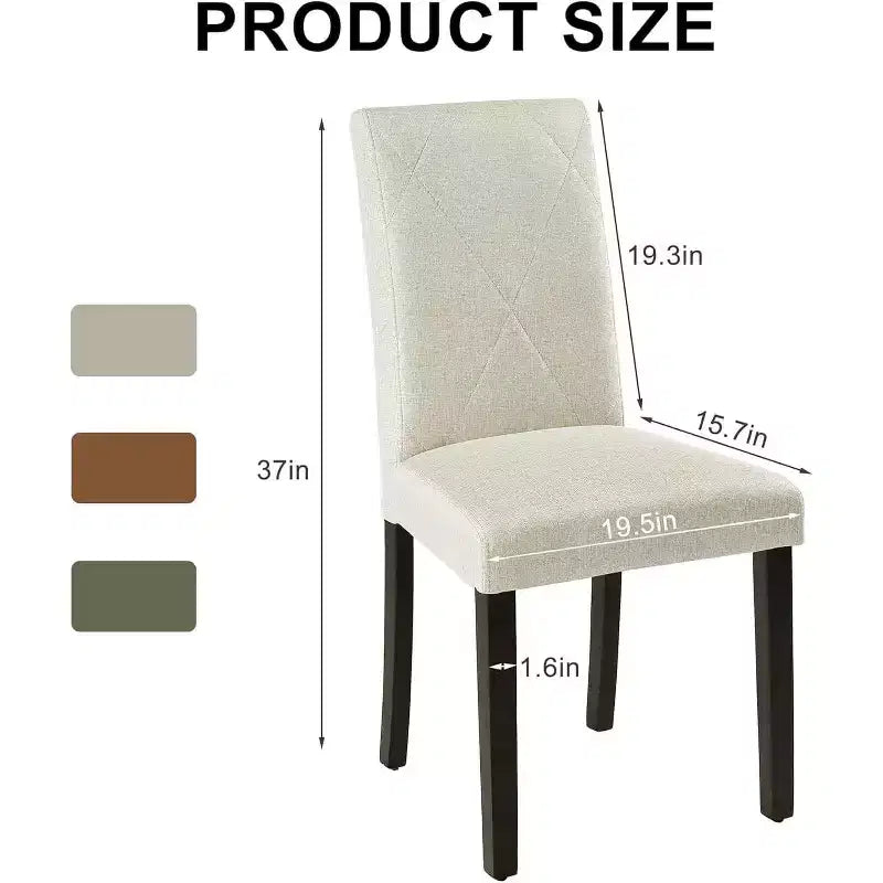 Upholstered High Back Parsons Dining Chairs, Set of 2/4/6, Brown/Beige/Green