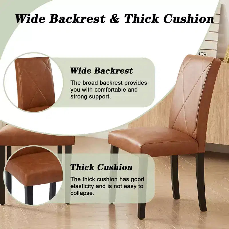 Upholstered High Back Parsons Dining Chairs, Set of 2/4/6, Brown/Beige/Green