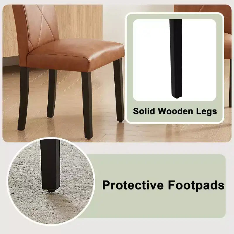 Upholstered High Back Parsons Dining Chairs, Set of 2/4/6, Brown/Beige/Green