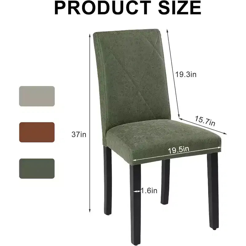 Upholstered High Back Parsons Dining Chairs, Set of 2/4/6, Brown/Beige/Green