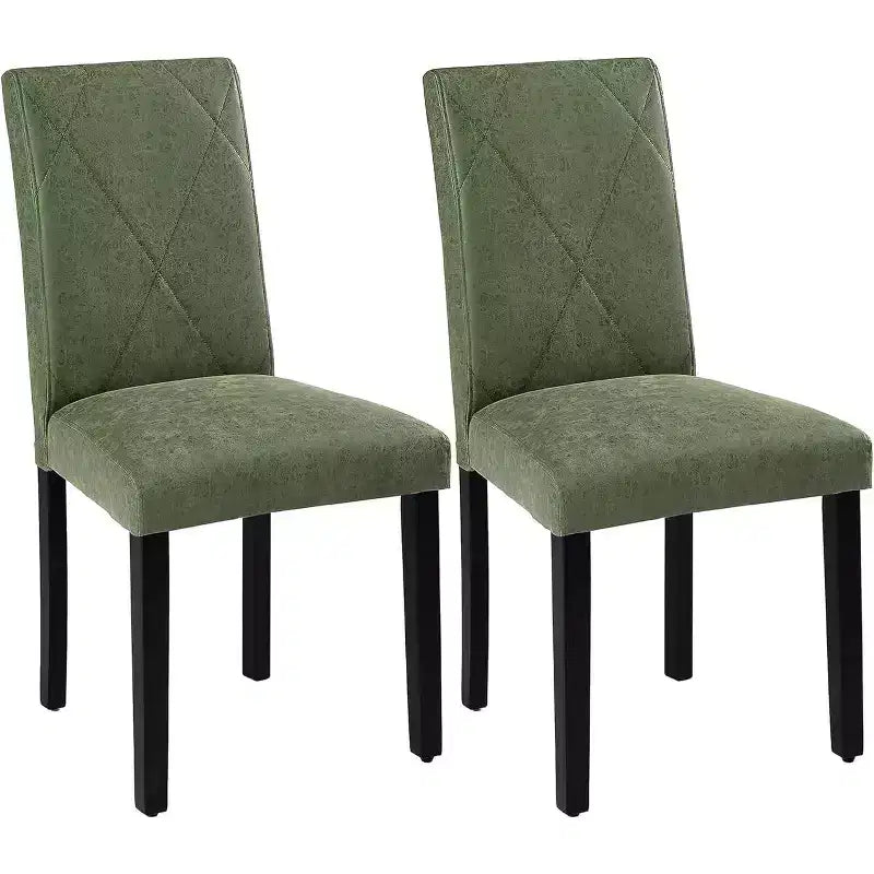 Upholstered High Back Parsons Dining Chairs, Set of 2/4/6, Brown/Beige/Green