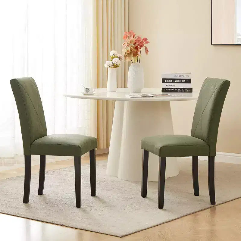 Upholstered High Back Parsons Dining Chairs, Set of 2/4/6, Brown/Beige/Green