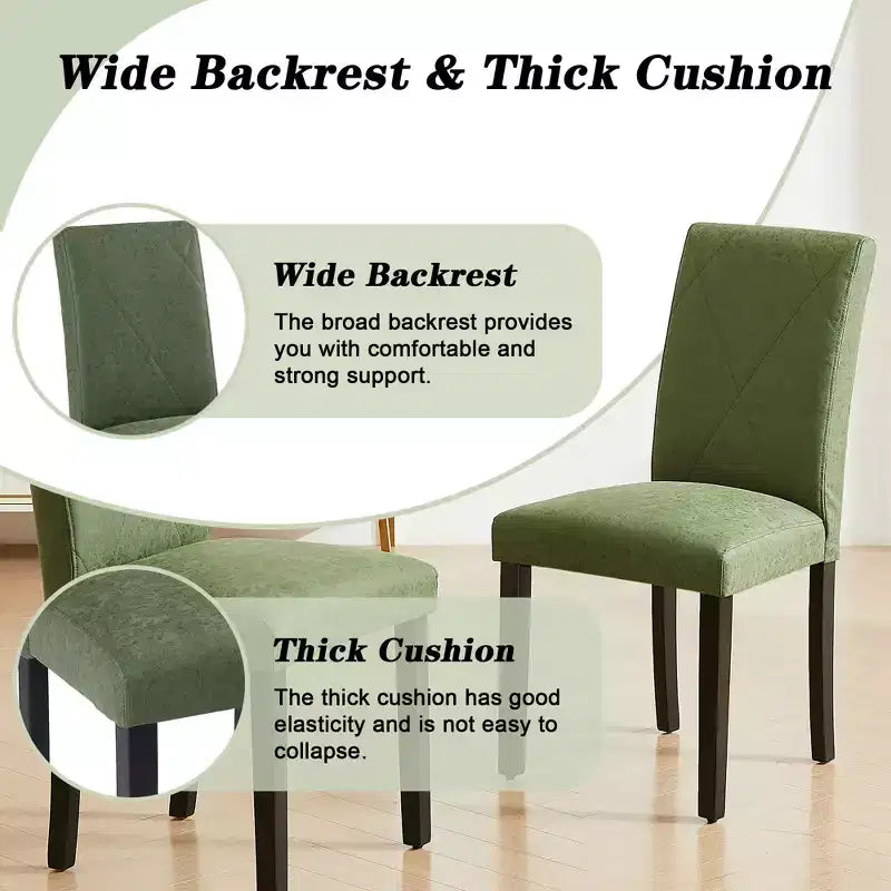 Upholstered High Back Parsons Dining Chairs, Set of 2/4/6, Brown/Beige/Green