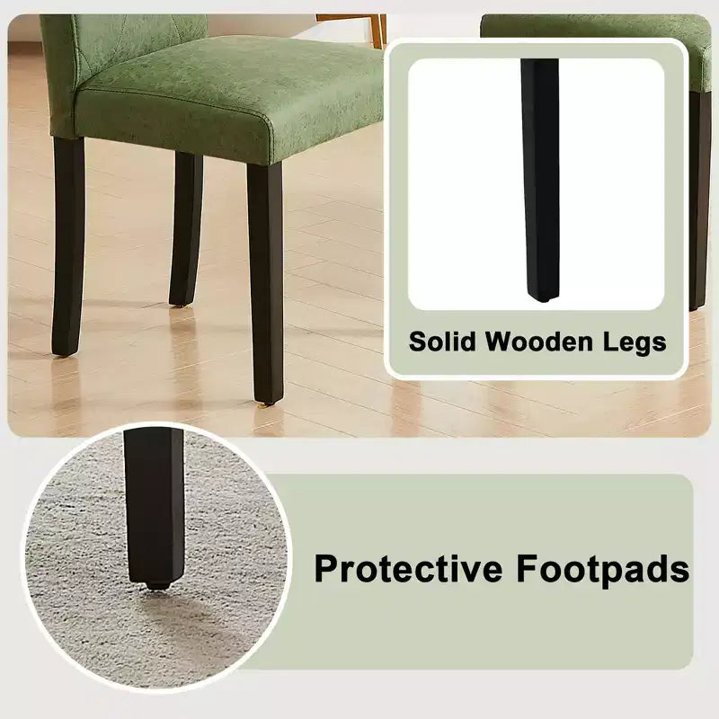 Upholstered High Back Parsons Dining Chairs, Set of 2/4/6, Brown/Beige/Green