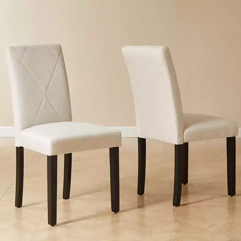 Upholstered High Back Parsons Dining Chairs, Set of 2/4/6, Brown/Beige/Green