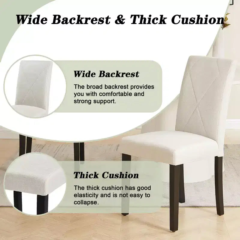 Upholstered High Back Parsons Dining Chairs, Set of 2/4/6, Brown/Beige/Green
