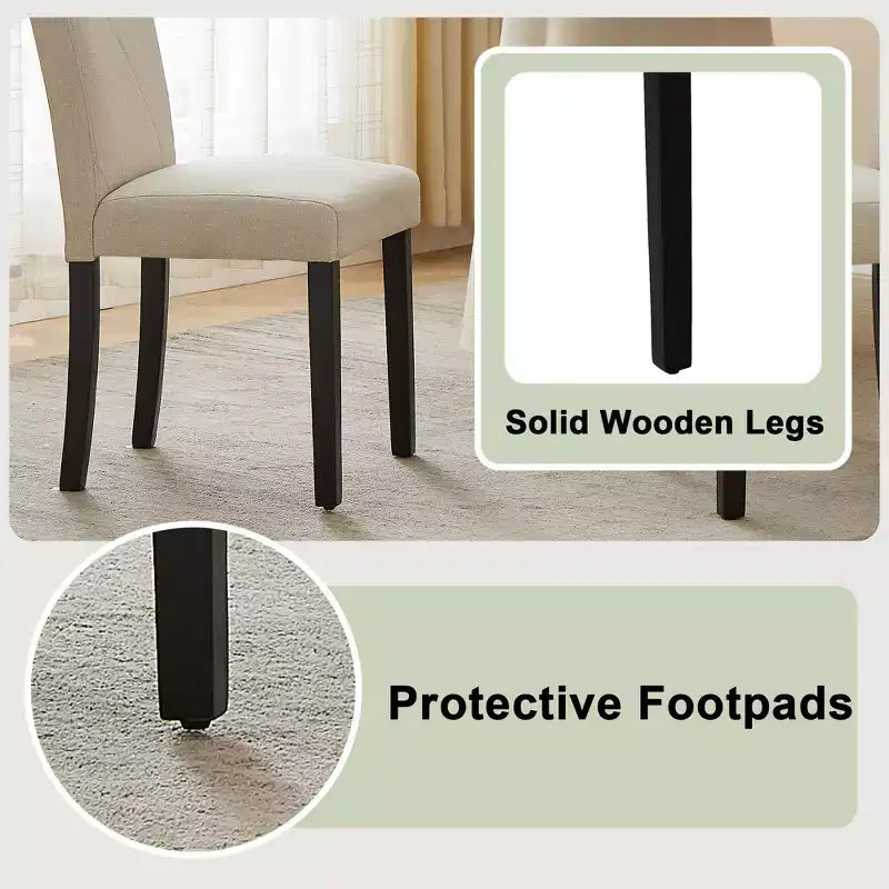Upholstered High Back Parsons Dining Chairs, Set of 2/4/6, Brown/Beige/Green