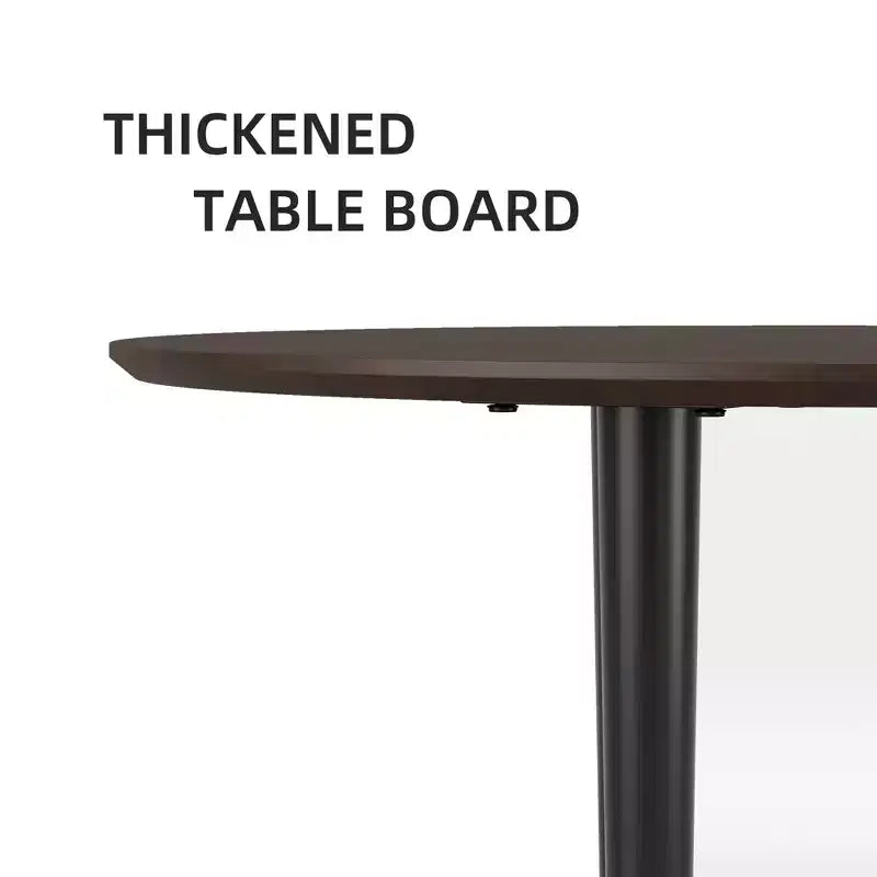 Oval Wood Dining Table with Metal Legs