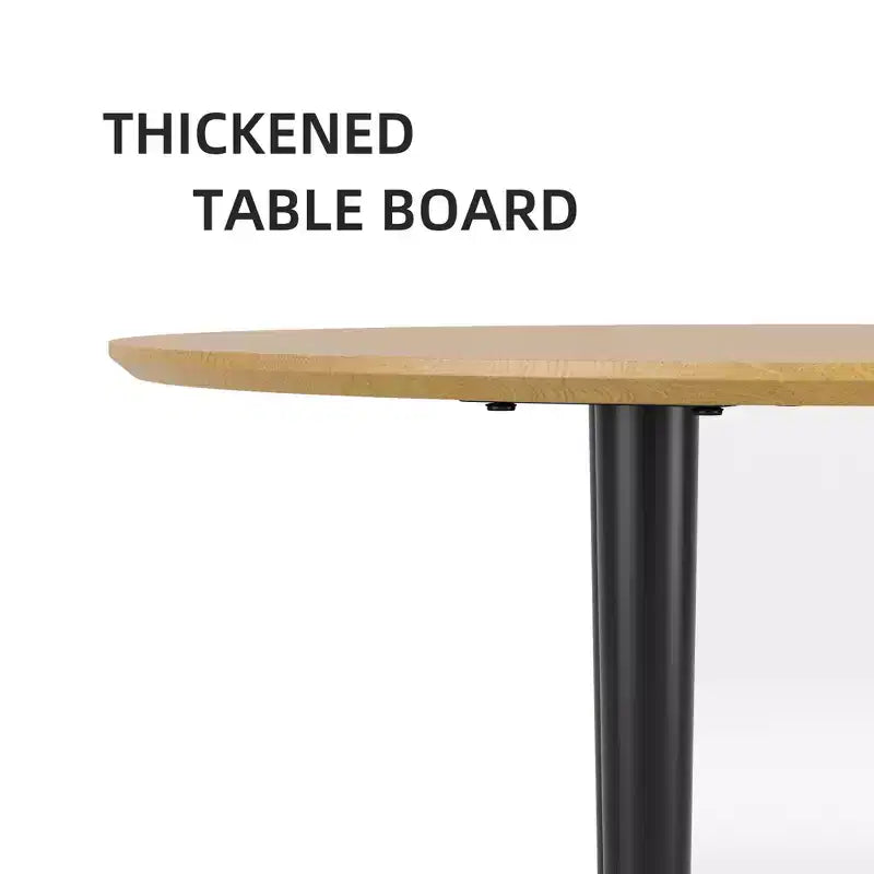 Oval Wood Dining Table with Metal Legs