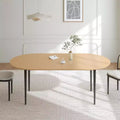 Oval Wood Dining Table with Metal Legs