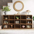 63-Inch 15-Cube Farmhouse Console Table for Entryway