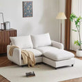 3-Piece Modern Upholstered Sectional Sofa Set, White