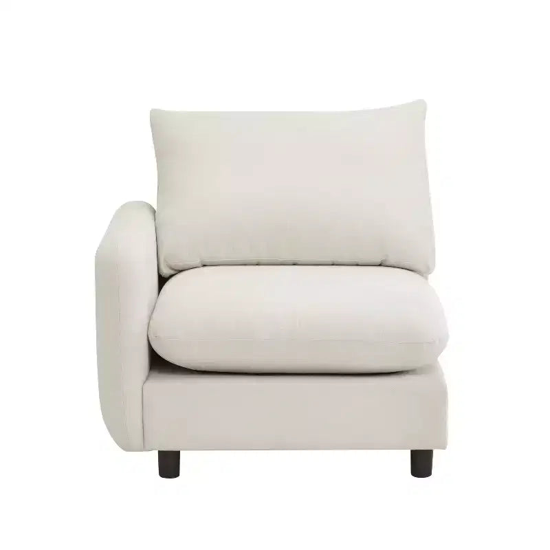 Christopher Knight Home Acker 3 Pieces Modern Upholstered Sectional Sofa Set, White