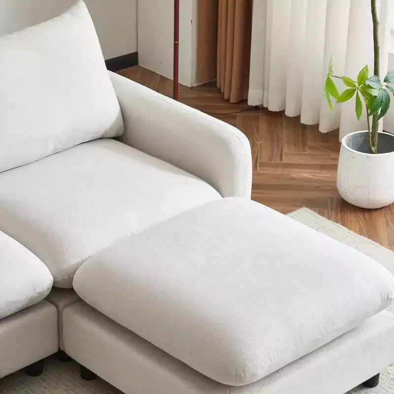 Christopher Knight Home Acker 3 Pieces Modern Upholstered Sectional Sofa Set, White