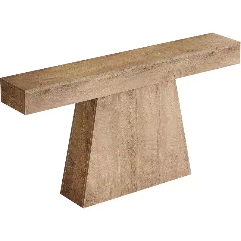 63-Inch Farmhouse Console Table with Trapezoidal Base for Entryway, Hallway, Living Room