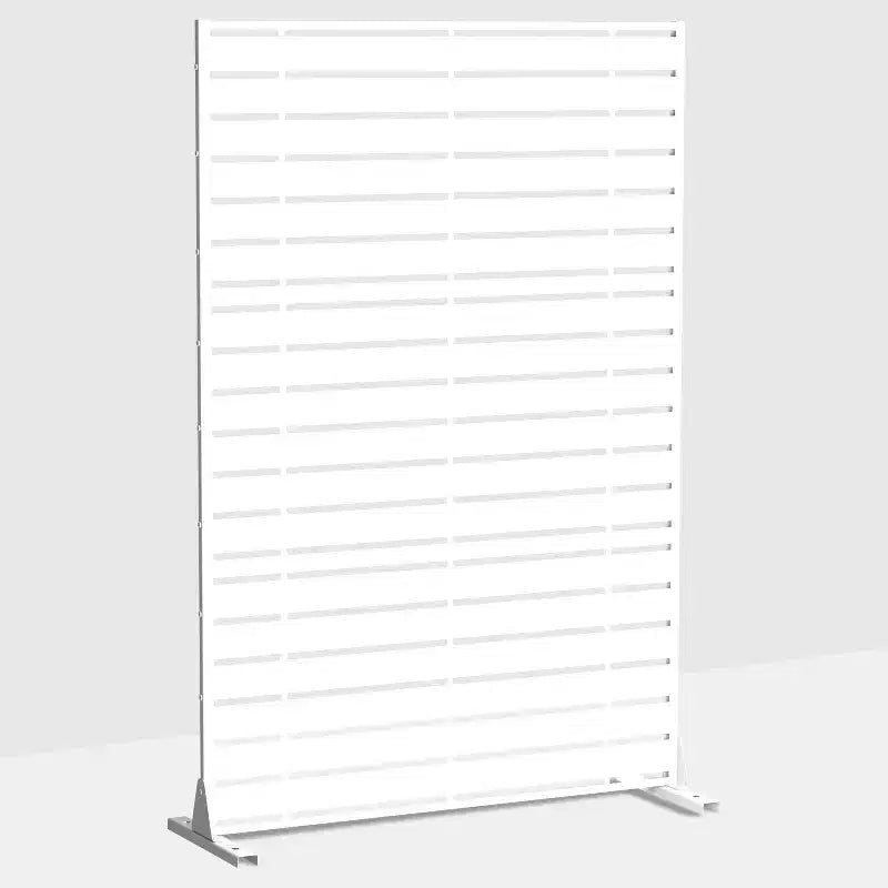 Four-Fold Louvered Galvanized Steel Screen 183x120x40cm