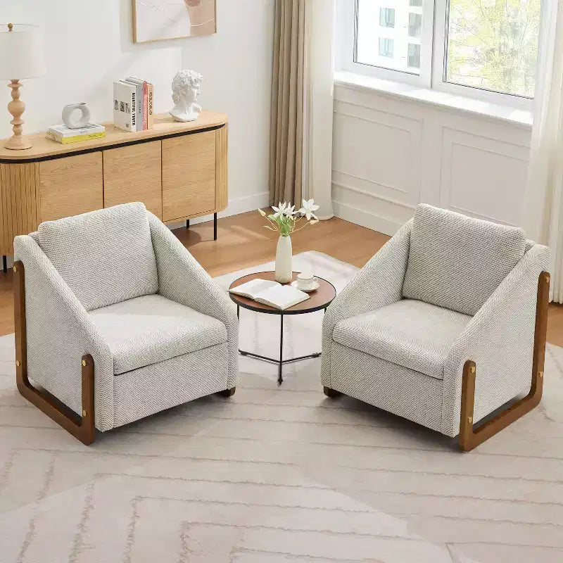Upholstered Accent Chair with Wooden Side Frame and Nailhead Trim