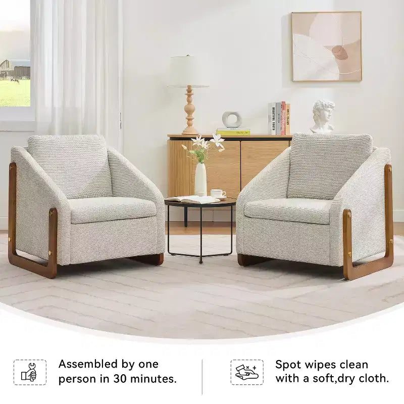 Upholstered Accent Chair with Wooden Side Frame and Nailhead Trim