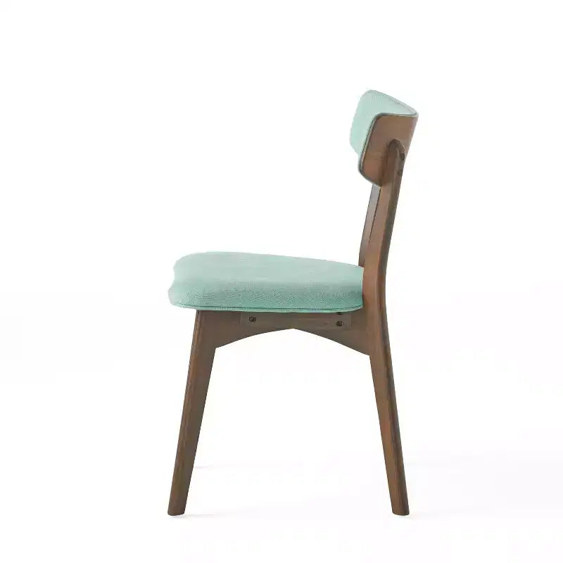 Mid-Century Modern Wood and Fabric 7-Piece Dining Set