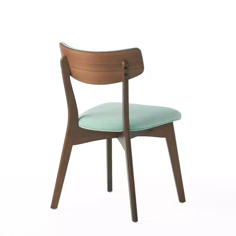 Mid-Century Modern Wood and Fabric 7-Piece Dining Set
