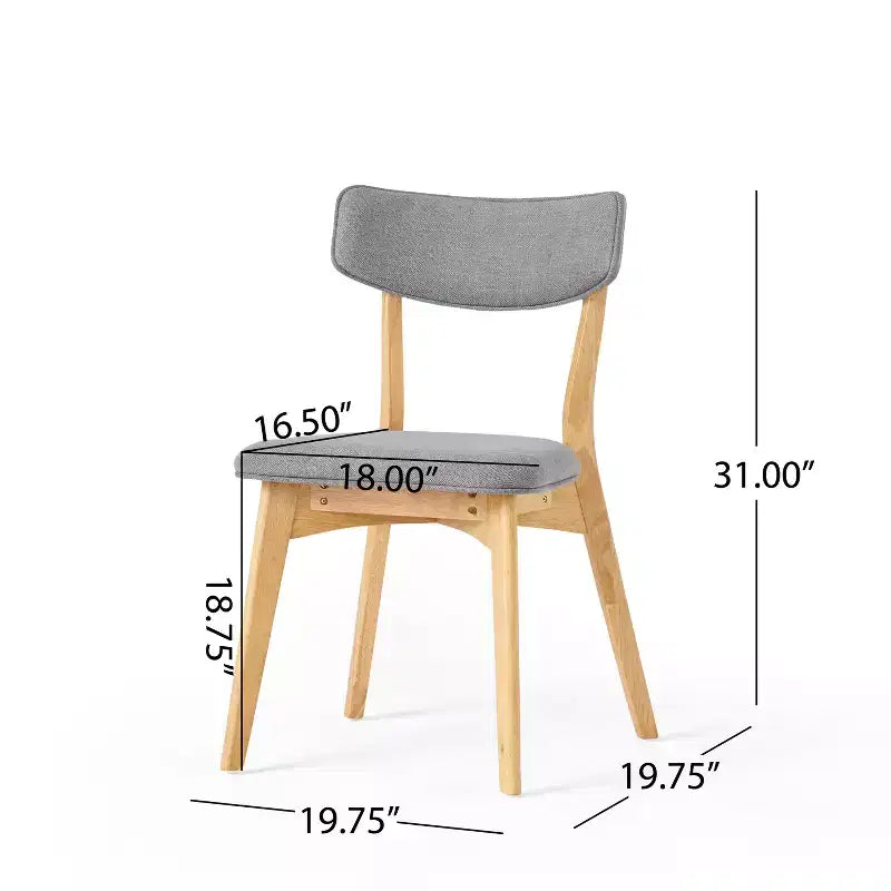Mid-Century Modern Wood and Fabric 7-Piece Dining Set
