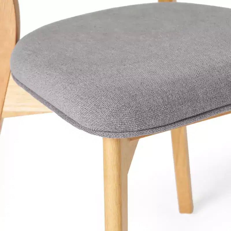 Mid-Century Modern Wood and Fabric 7-Piece Dining Set