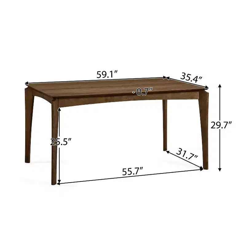 Mid-Century Modern Wood and Fabric 7-Piece Dining Set