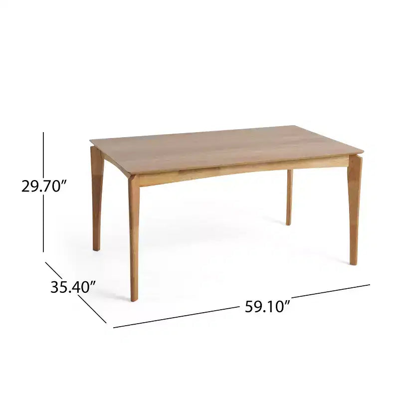 Mid-Century Modern Wood and Fabric 7-Piece Dining Set