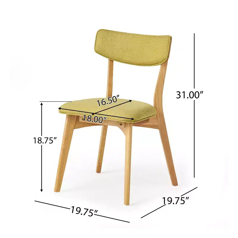 Mid-Century Modern Wood and Fabric 7-Piece Dining Set