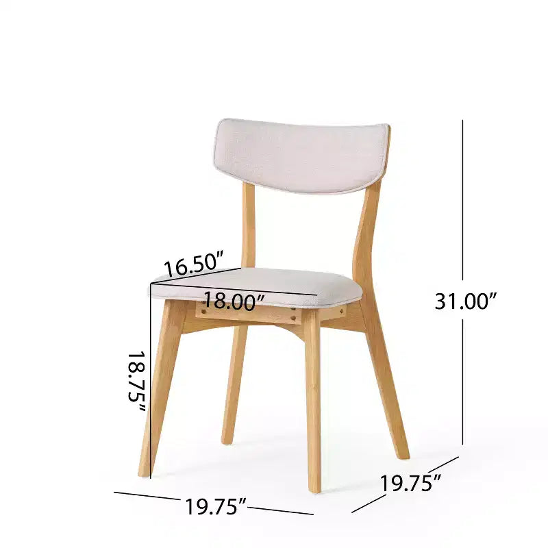 Mid-Century Modern Wood and Fabric 7-Piece Dining Set