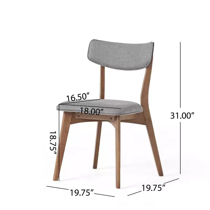 Mid-Century Modern Wood and Fabric 7-Piece Dining Set