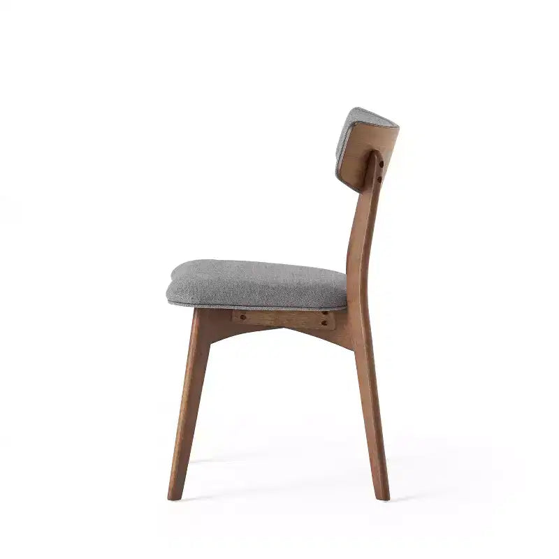 Mid-Century Modern Wood and Fabric 7-Piece Dining Set
