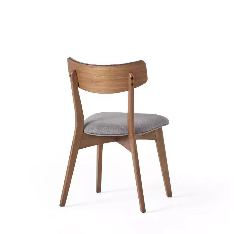 Mid-Century Modern Wood and Fabric 7-Piece Dining Set