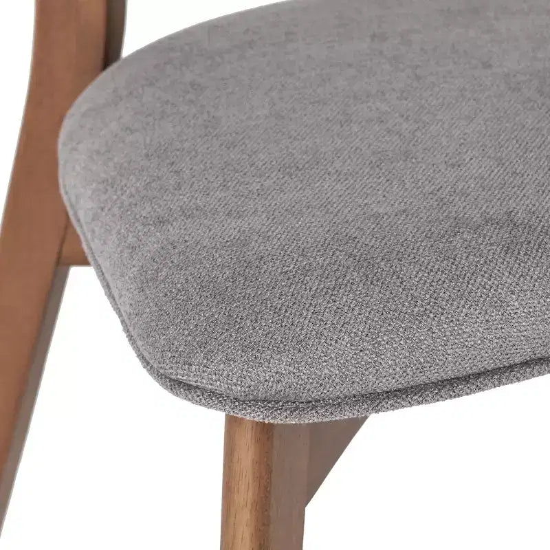 Mid-Century Modern Wood and Fabric 7-Piece Dining Set