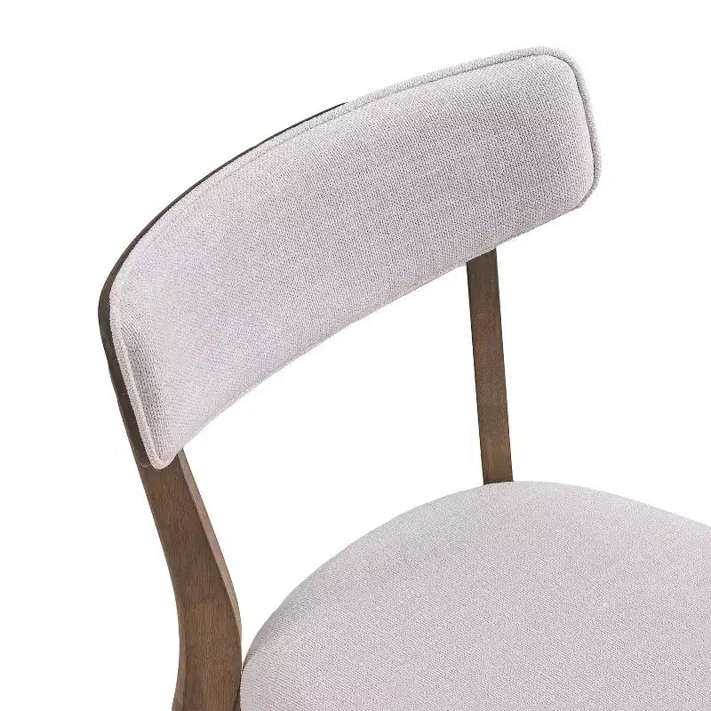 Mid-Century Modern Wood and Fabric 7-Piece Dining Set
