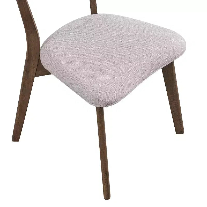 Mid-Century Modern Wood and Fabric 7-Piece Dining Set