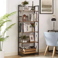 5-Tier Industrial Folding Bookshelf Storage Organizer for Living Room