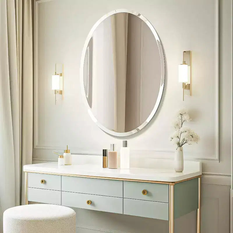 Frameless Oval Wall Mirror for Bathroom/Vanity