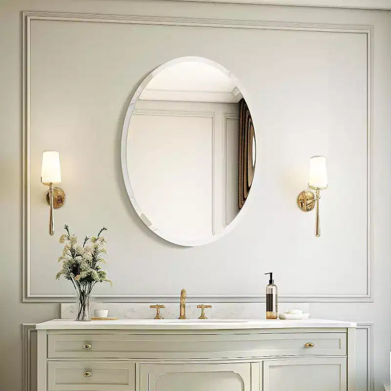 Frameless Oval Wall Mirror for Bathroom/Vanity