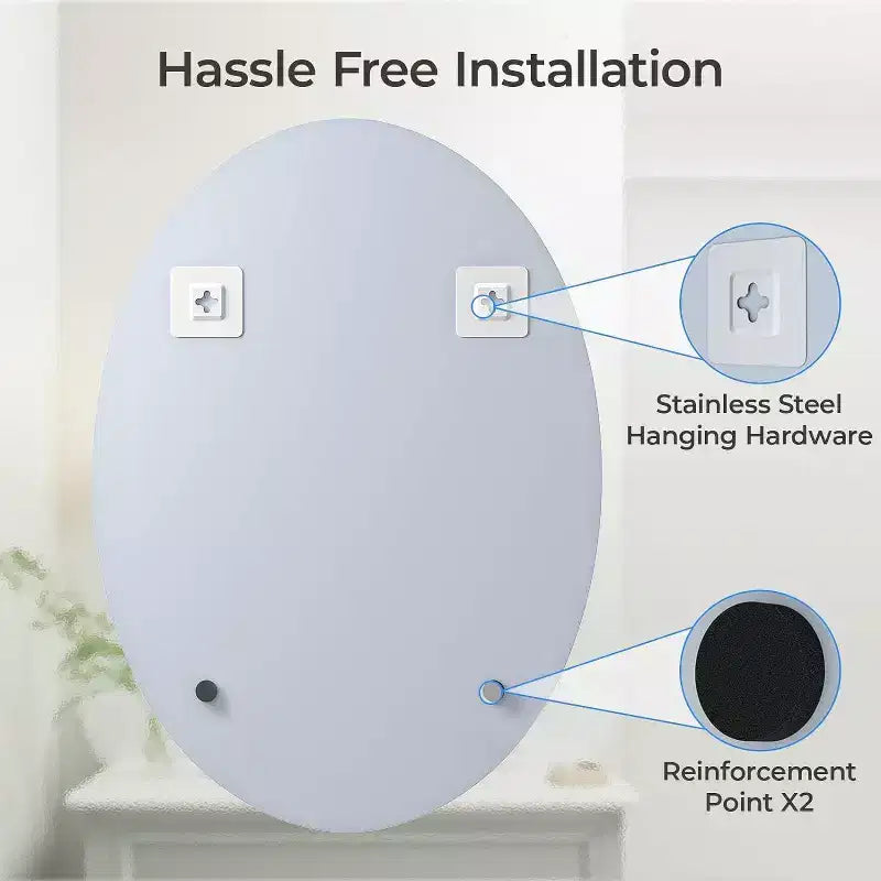 Frameless Oval Wall Mirror for Bathroom/Vanity