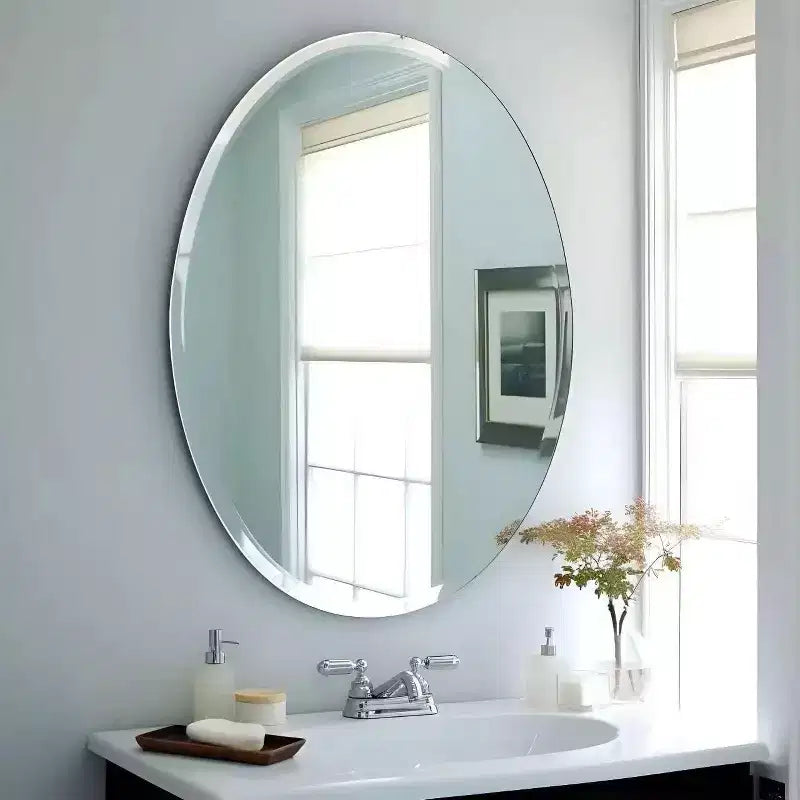 Frameless Oval Wall Mirror for Bathroom/Vanity