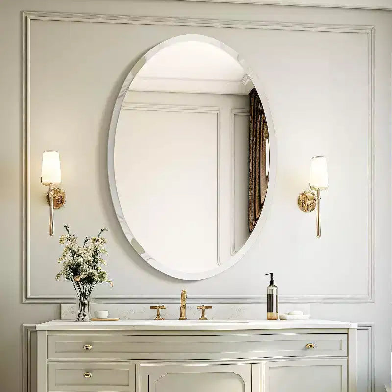 Frameless Oval Wall Mirror for Bathroom/Vanity