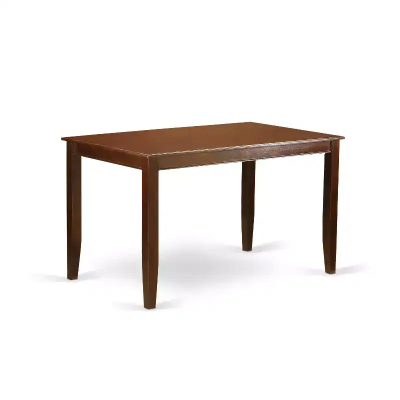 Counter Height Dining Table, Rustic Mahogany Finish, 36x60 with Expansion Leaf