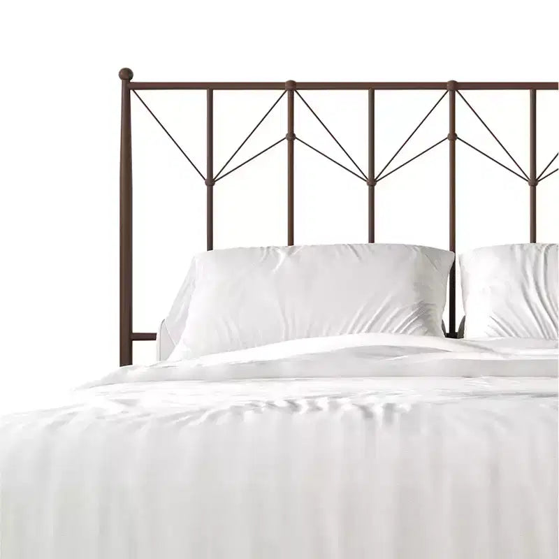 Metal Platform Bed with Decorative Ball Finials, No Box Spring Needed