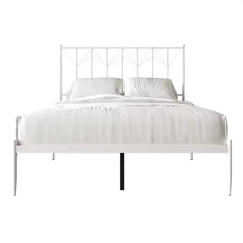 Metal Platform Bed with Decorative Ball Finials, No Box Spring Needed