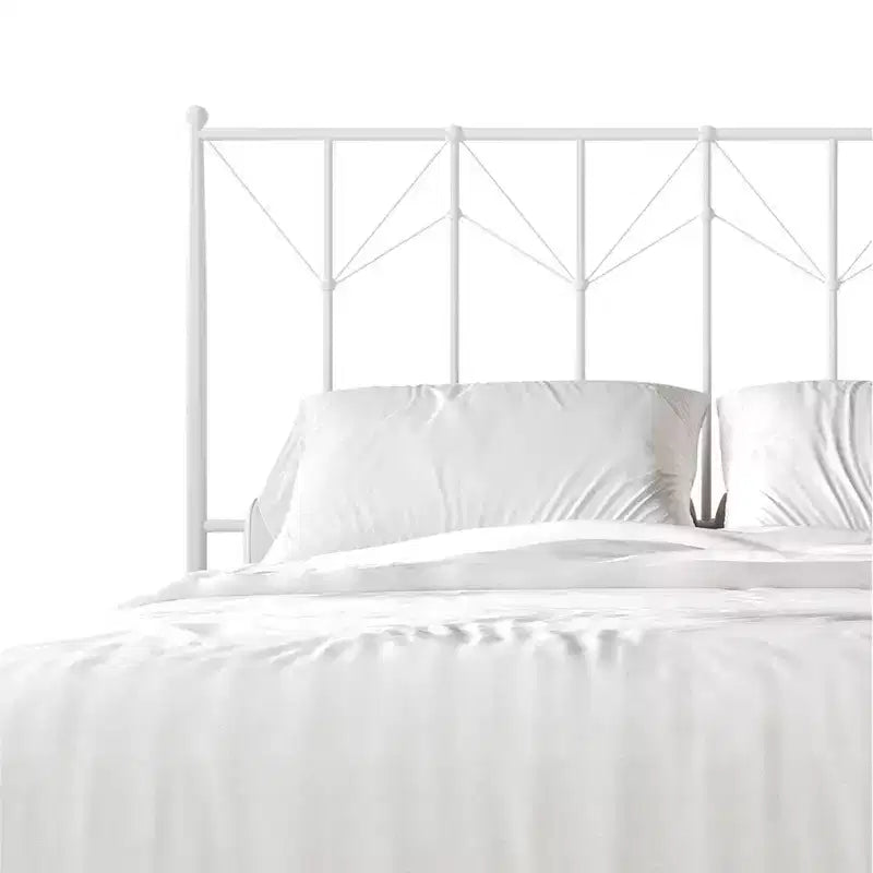 Metal Platform Bed with Decorative Ball Finials, No Box Spring Needed